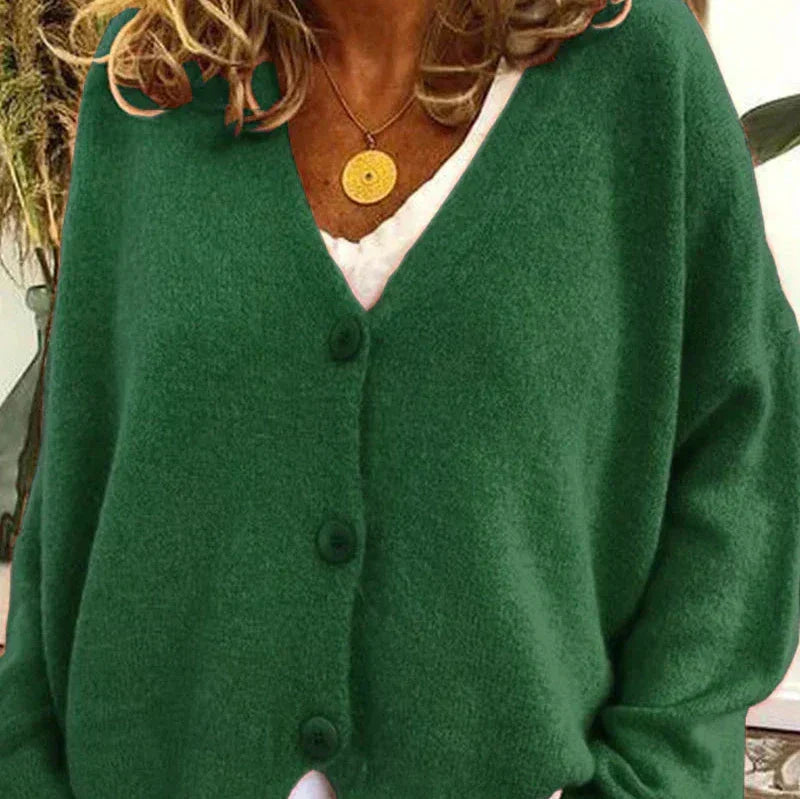 Women's Button-Down V-Neck Cardigan