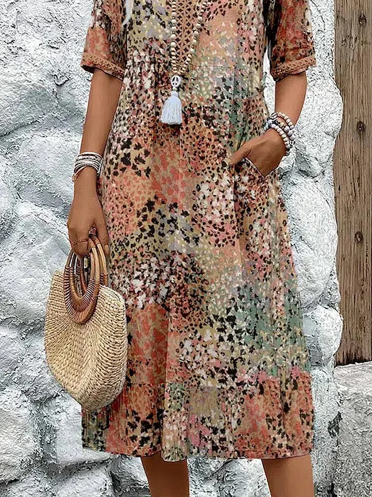 Women's Loose Cut Floral Print Casual Dress