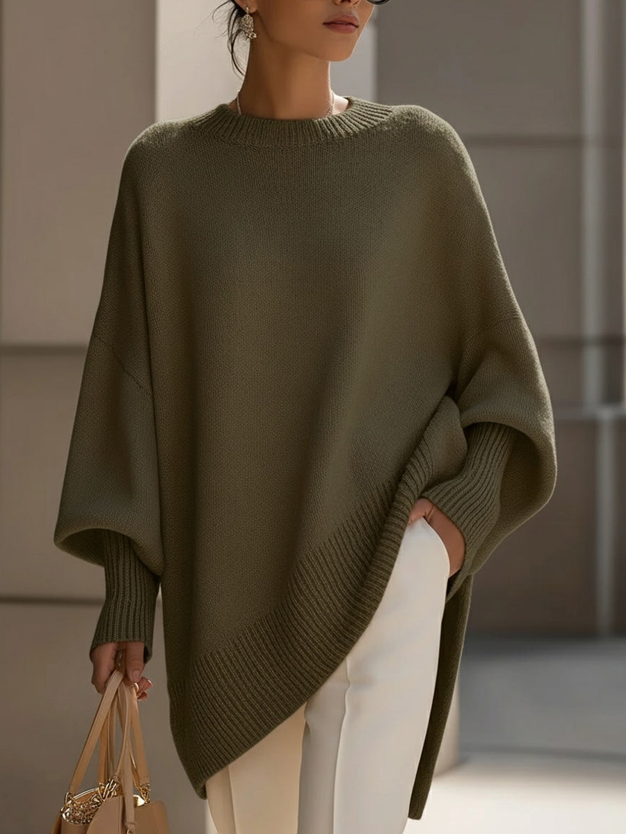 Loose Knit Short-Sleeve Sweater Top for Women