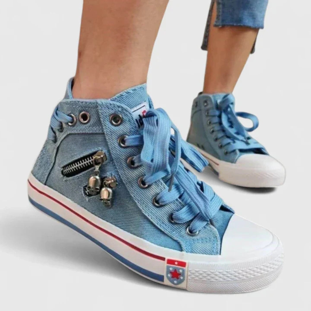 Women's High-Top Denim Canvas Sneakers