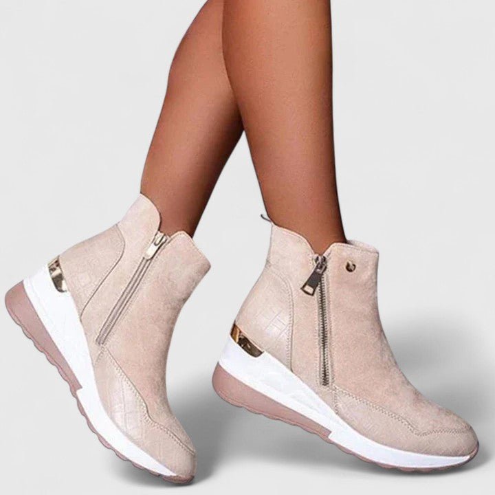 Women's Orthopedic Zip-Up Wedge Ankle Boots