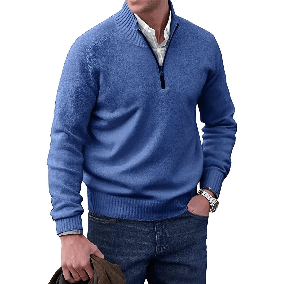 Men's Knit Quarter-Zip Classic-Fit Pullover Sweater