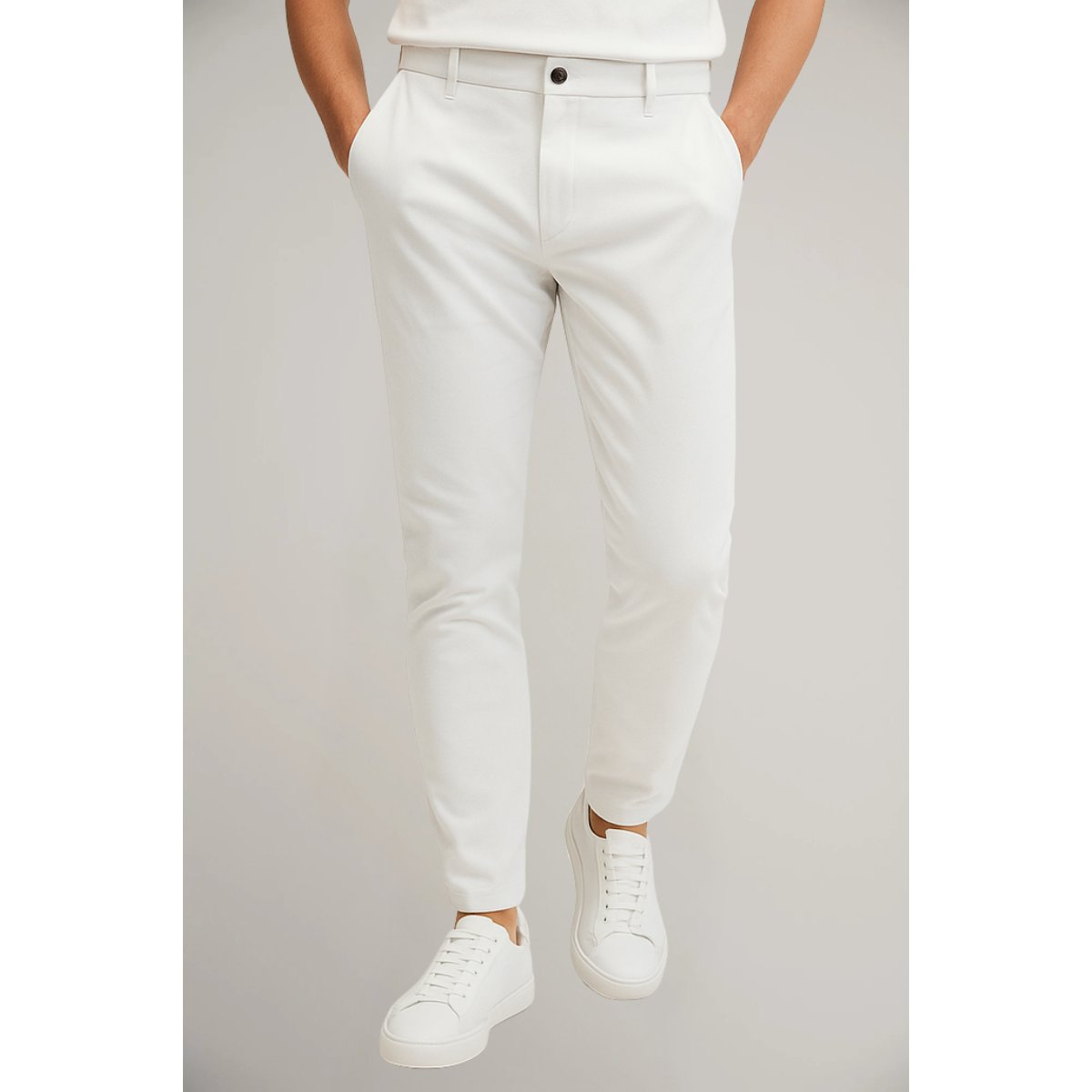 Men's Tailored Slim-Fit Formal Trousers