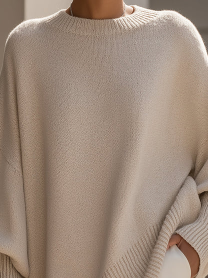 Loose Knit Short-Sleeve Sweater Top for Women