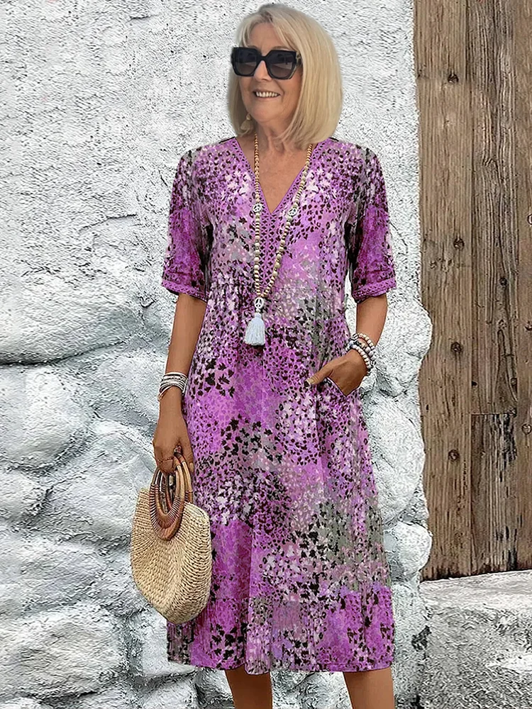 Women's Loose Cut Floral Print Casual Dress