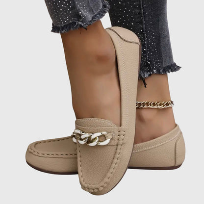 Women's Chain-Embellished Slip-On Loafers
