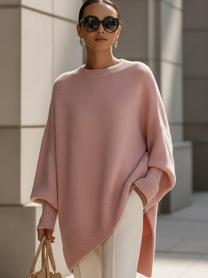 Loose Knit Short-Sleeve Sweater Top for Women