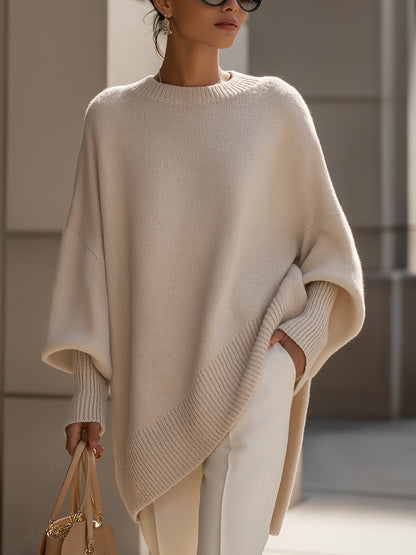 Loose Knit Short-Sleeve Sweater Top for Women
