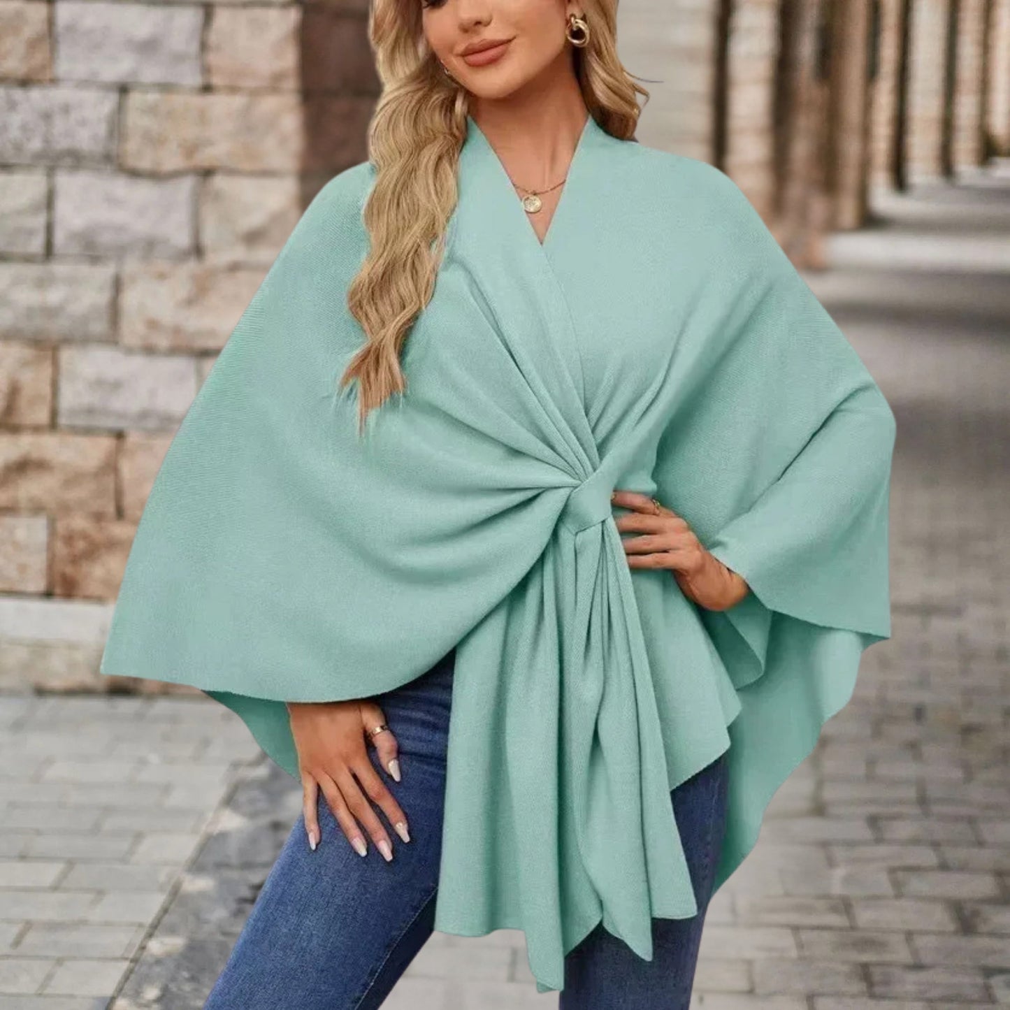 Women's Flowy Knotted Drape Top