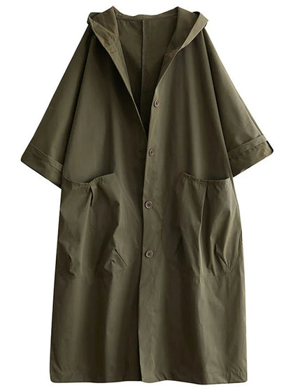 Oversized Hooded Outerwear Coat with Pockets