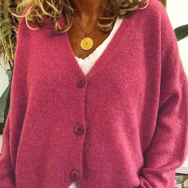 Women's Button-Down V-Neck Cardigan