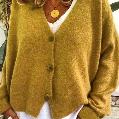 Women's Button-Down V-Neck Cardigan