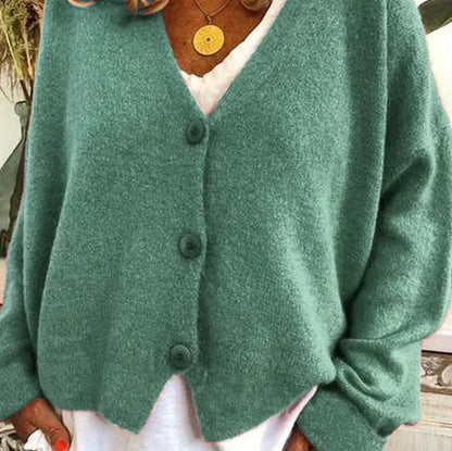 Women's Button-Down V-Neck Cardigan