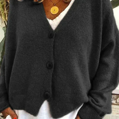 Women's Button-Down V-Neck Cardigan