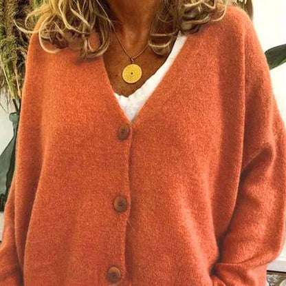 Women's Button-Down V-Neck Cardigan