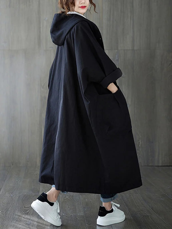 Oversized Hooded Outerwear Coat with Pockets
