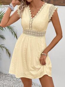 Women's Floral Lace Cami A-Line Cocktail Dress
