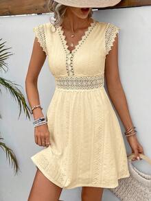 Women's Floral Lace Cami A-Line Cocktail Dress