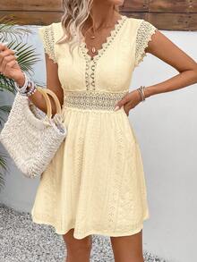 Women's Floral Lace Cami A-Line Cocktail Dress