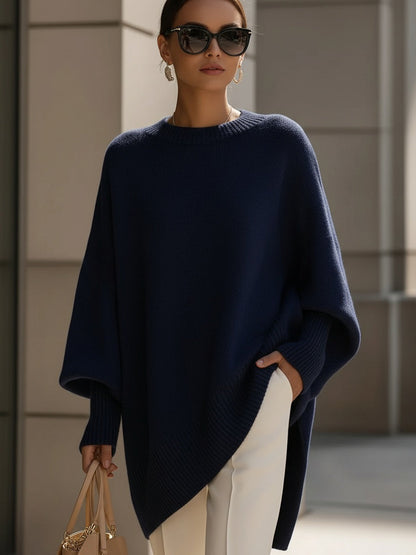 Loose Knit Short-Sleeve Sweater Top for Women