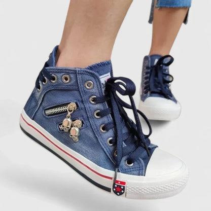 Women's High-Top Denim Canvas Sneakers