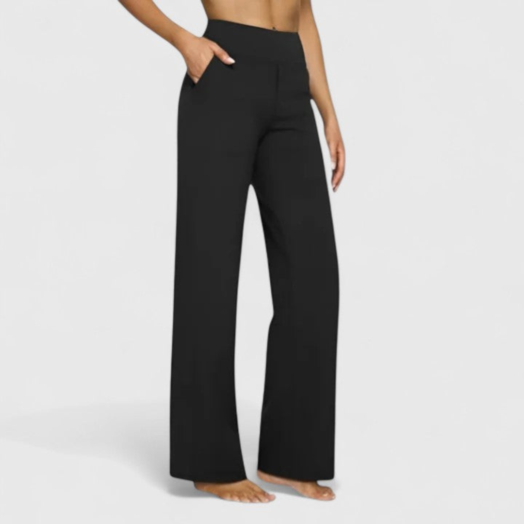 Women's High-Waisted Wide-Cut Casual Trousers