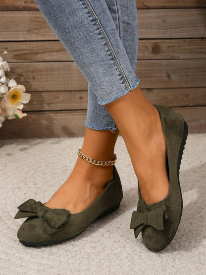 Women's Bow-Accent Slip-On Flat Shoes