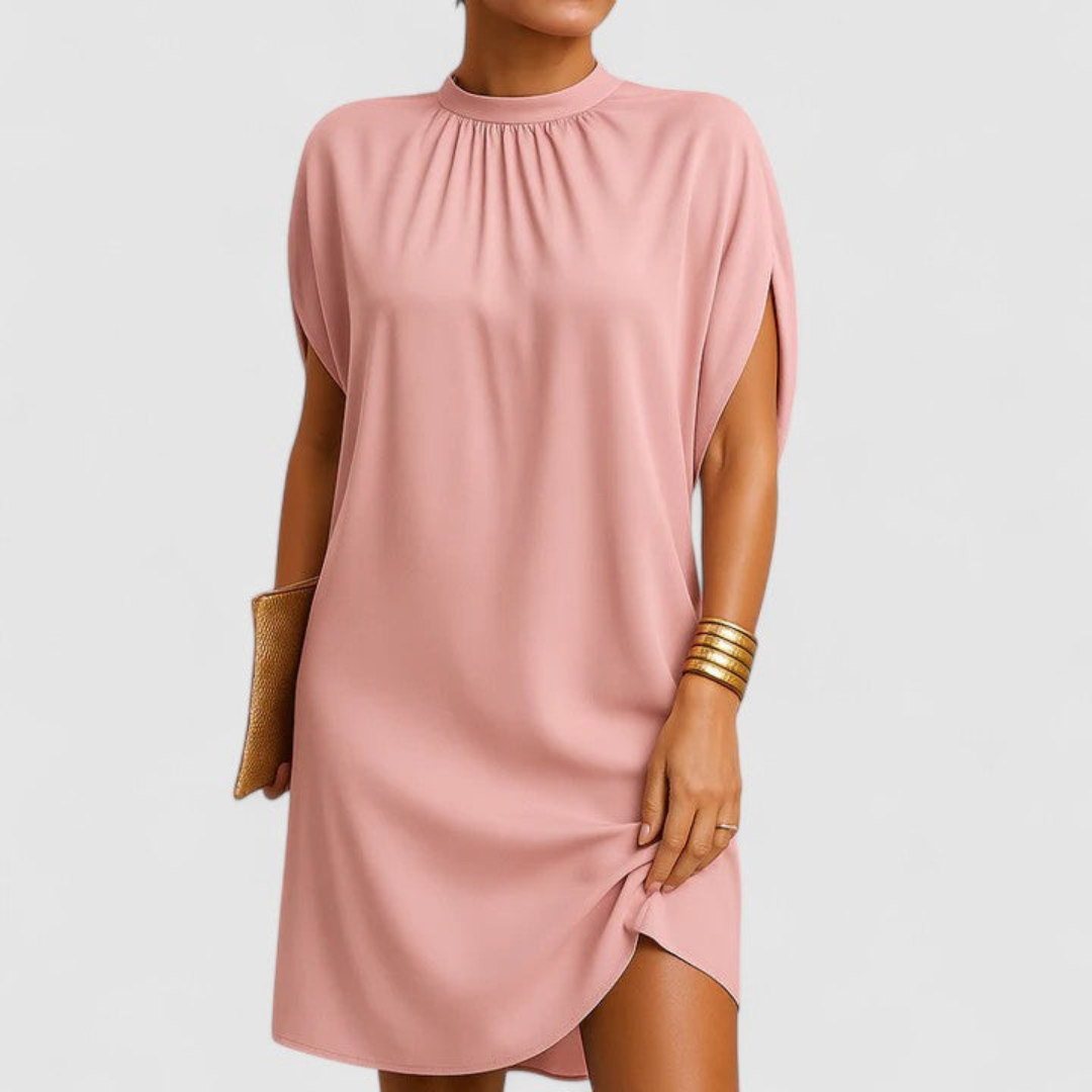 Women's Relaxed-Cut Minimalist Shift Dress and Shorts Set