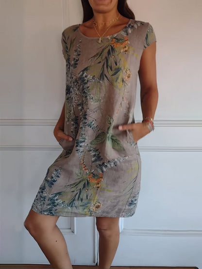 Women's Leaf Print Casual Summer Dress