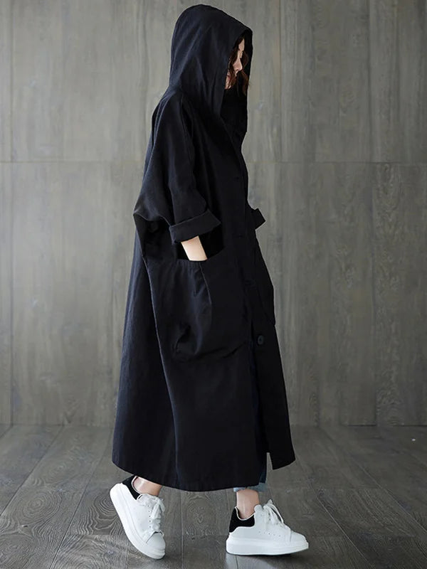 Oversized Hooded Outerwear Coat with Pockets
