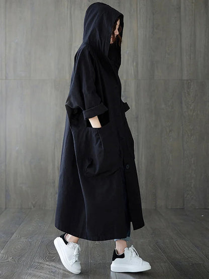 Oversized Hooded Outerwear Coat with Pockets