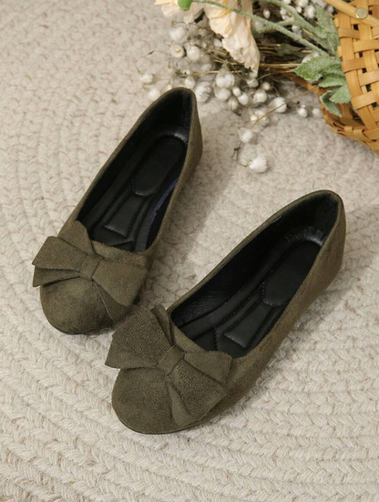 Women's Bow-Accent Slip-On Flat Shoes
