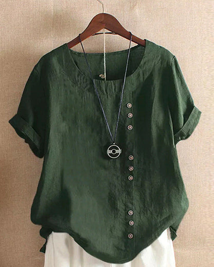 Women's Button-Accent Casual Summer Blouse