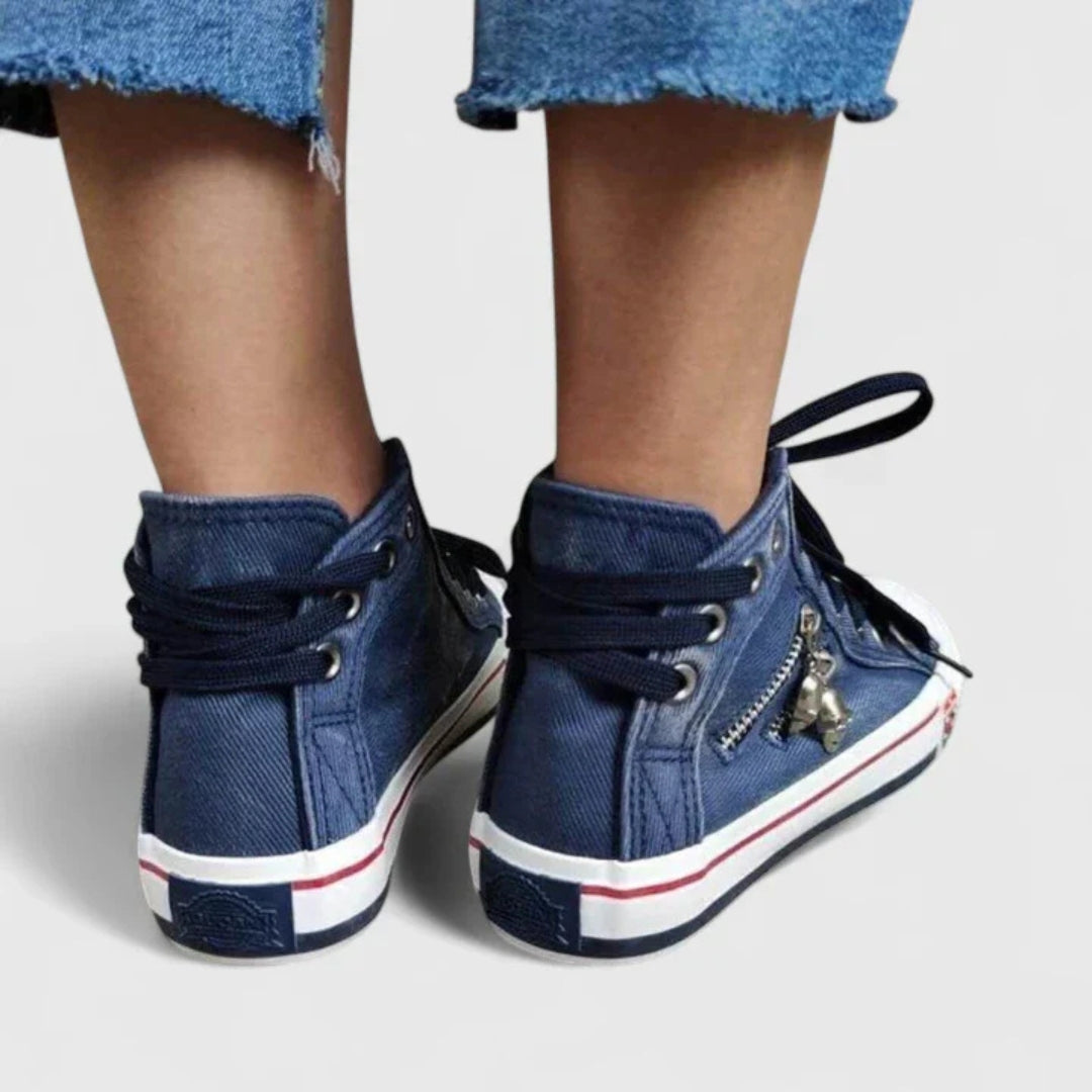 Women's High-Top Denim Canvas Sneakers