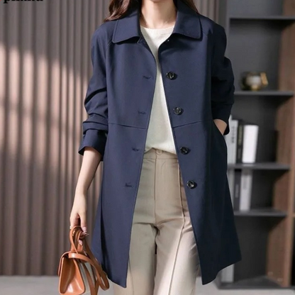 Women's Button-Front Classic Trench Coat