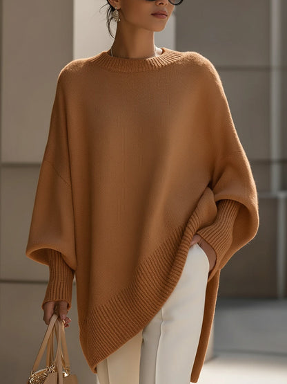 Loose Knit Short-Sleeve Sweater Top for Women