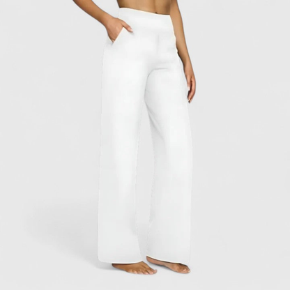 Women's High-Waisted Wide-Cut Casual Trousers