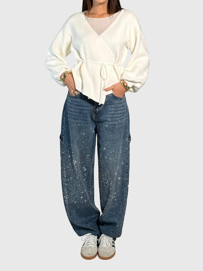 Women's Rhinestone Embellished Denim Jeans