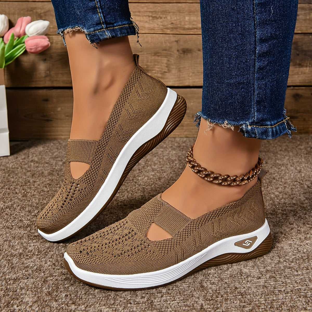Orthopaedic Non-Slip Comfort Trainers with Removable Insole