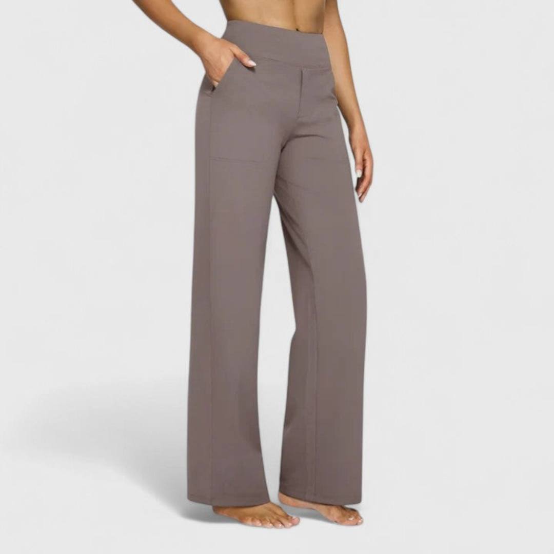 Women's High-Waisted Wide-Cut Casual Trousers