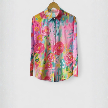 Women's Multicolor Floral Button-Down Shirt