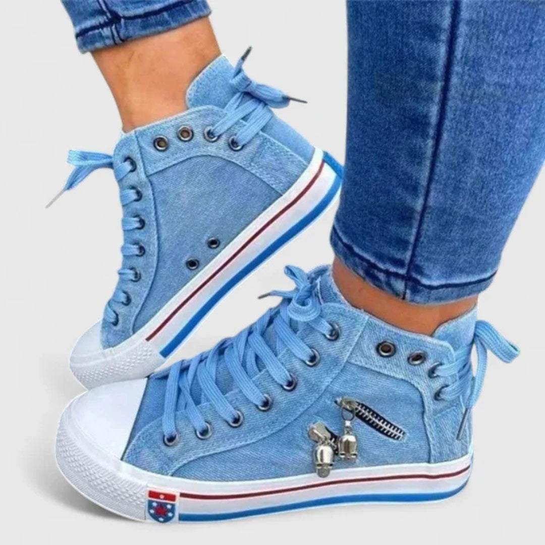 Women's High-Top Denim Canvas Sneakers