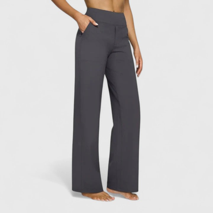 Women's High-Waisted Wide-Cut Casual Trousers