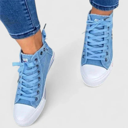 Women's High-Top Denim Canvas Sneakers