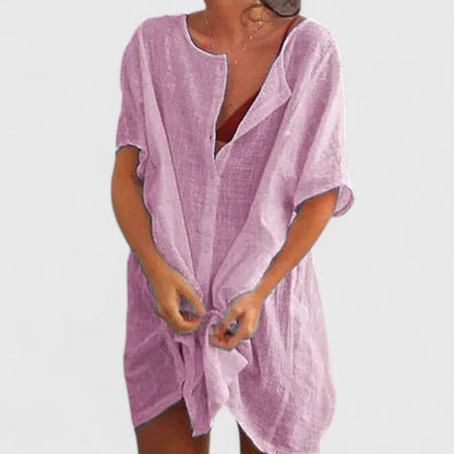 Women's Button-Front Loose Beach Cover-Up Shorts
