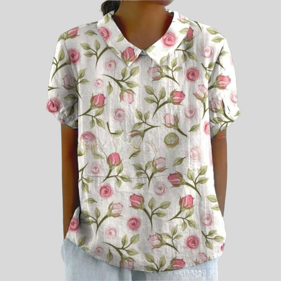 Light Pink with Floral Print / 5XL