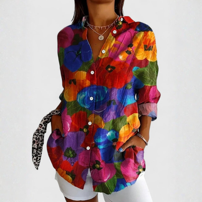 Women's Multicolor Floral Button-Down Shirt