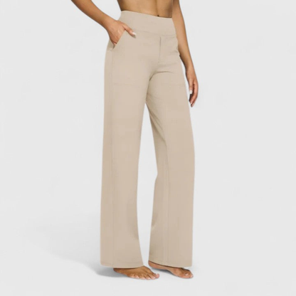 Women's High-Waisted Wide-Cut Casual Trousers