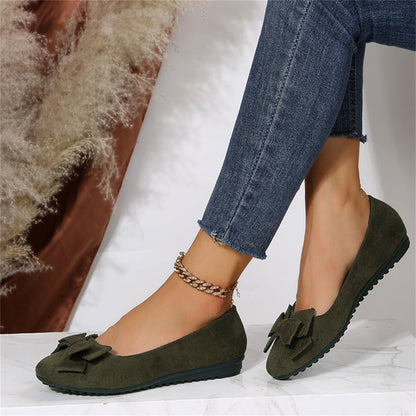 Women's Bow-Accent Slip-On Flat Shoes