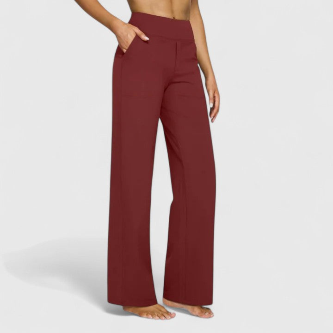 Women's High-Waisted Wide-Cut Casual Trousers